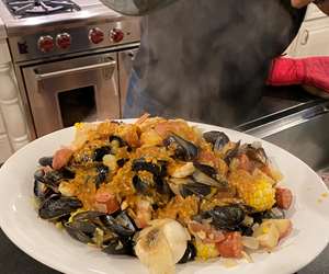 Rustic House Seafood Boil offers pots with fresh local seafood, sausage, veggies and seasonings